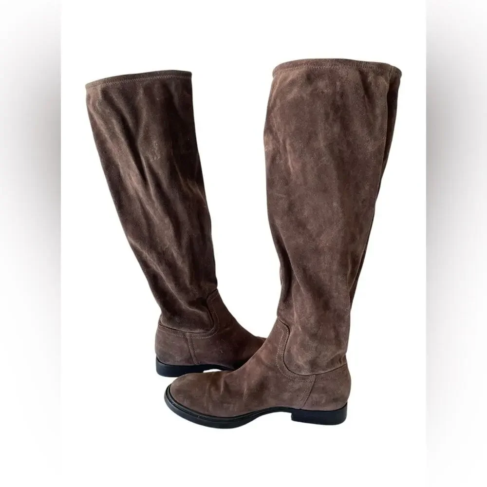 Miu Miu brown suede knee-high riding boots Size:39.5